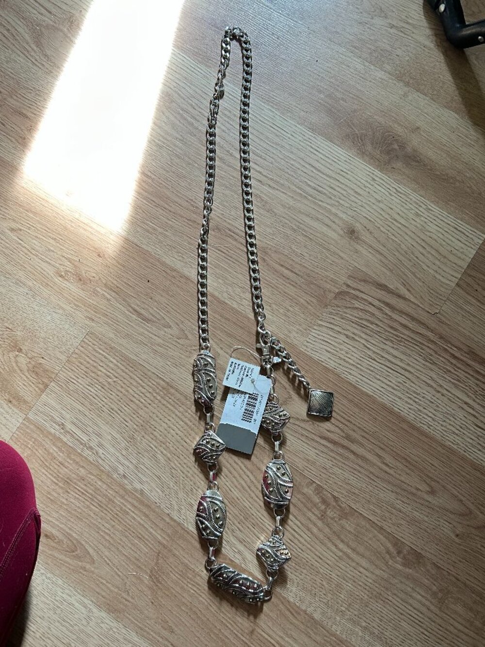 Chico's Silver Belt Chain Size 2 M-L Marrakesha